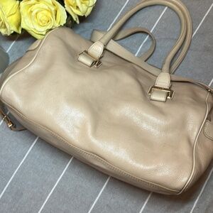 Nude buff Cole Haan butter soft leather. Crossbody satchel.